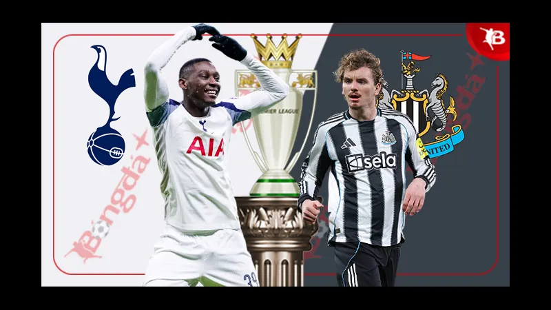Cầu thủ Tottenham và Newcastle đang tranh chấp quả bóng trên sân - Thông tin lực